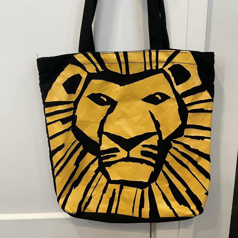 DISNEY THE LION KING BROADWAY MUSICAL 13” CANVAS TOTE BAG BLACK SIMBA MUFASA - Picture 3 of 7